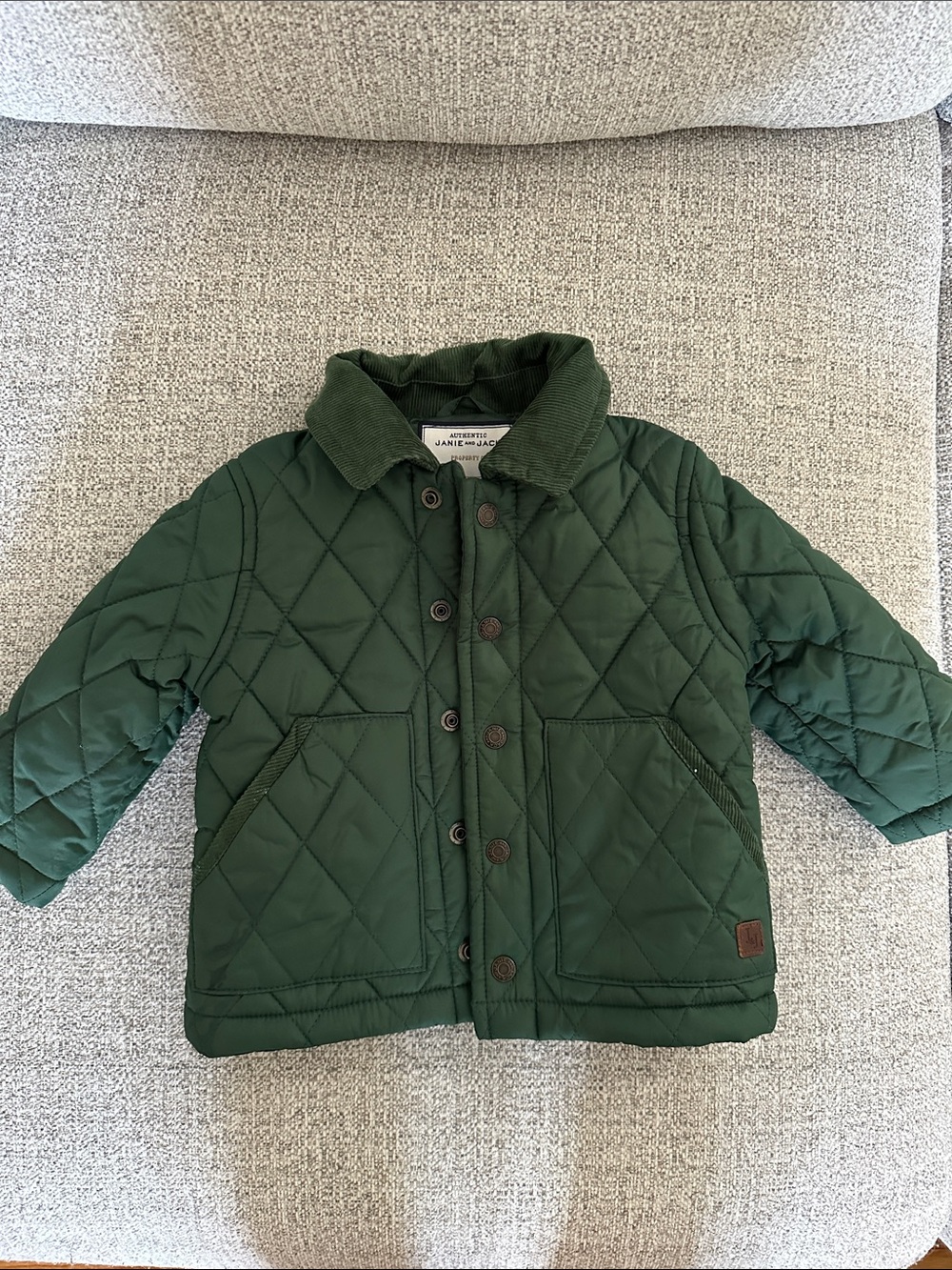 Janie and Jack quilted jacket with corduroy collar